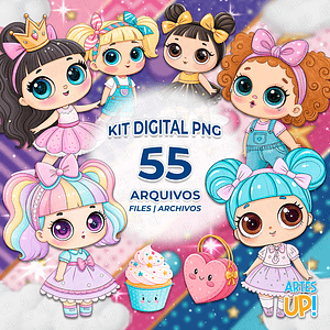 Kit digital de acuarela LOL Surprise PNG