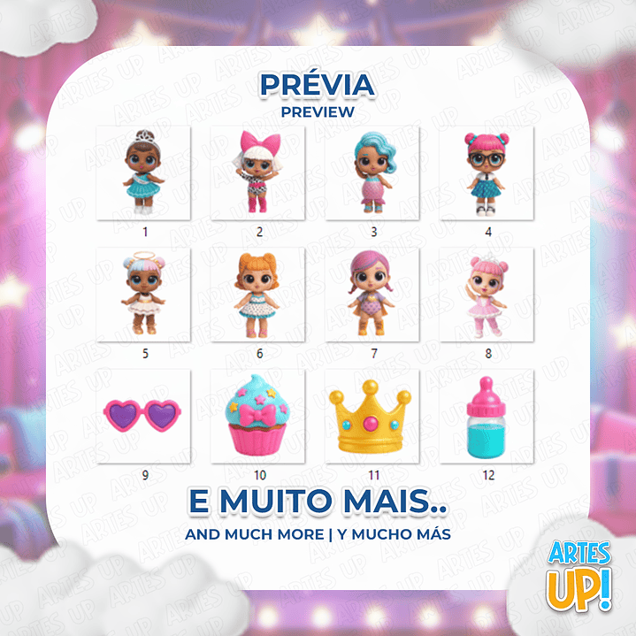 Kit Digital PNG LOL Surprise 3D Clipart  2
