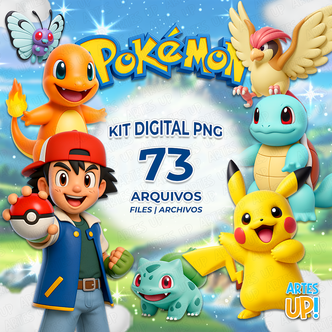 Kit Digital PNG Pokémon 3D Clipart  1