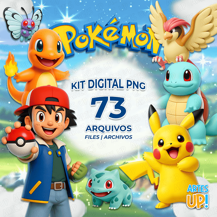 Kit Digital PNG Pokémon 3D Clipart  1