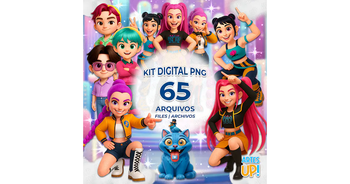 Digital Kit PNG Huntrix K-Pop Warriors 3D — Clipart ...