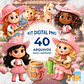 Kit Digital PNG Fazendeira Cowgirl Rosa 3D Clipart  - Thumbnail 1