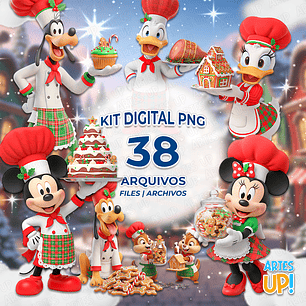 Kit Digital PNG Confeitaria da Disney Natal Clipart 