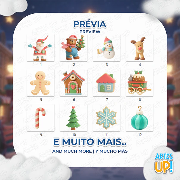 Kit digital PNG Clipart navideño retro 2