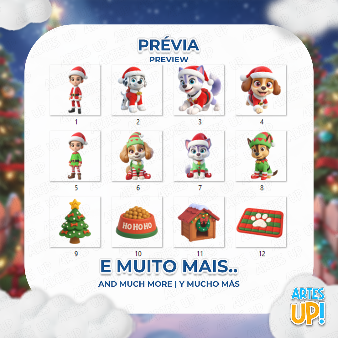 Kit Digital PNG Patrulha Canina Natal Clipart  2