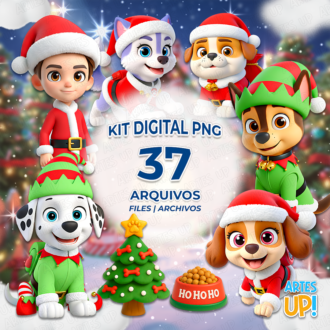 Kit Digital PNG Patrulha Canina Natal Clipart  1