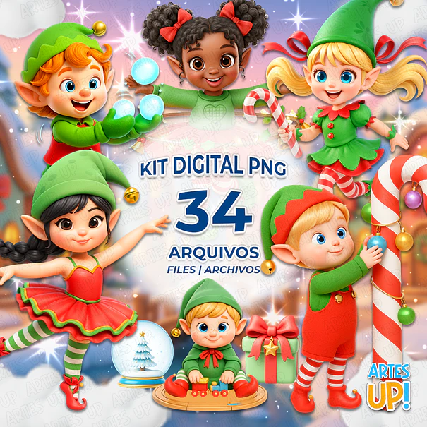 Digital Kit PNG Christmas Elf Clipart  1
