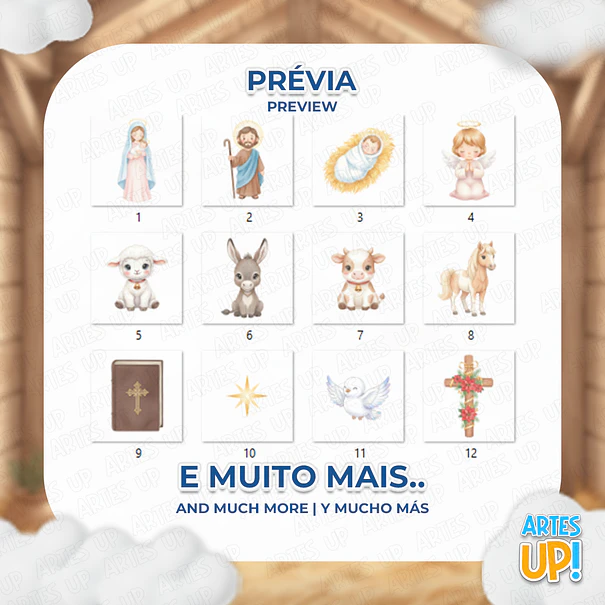 Kit Digital PNG Natal Cristão Menino Jesus aquarela Clipart  2