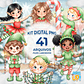 Kit Digital PNG Elfo Natal aquarela Clipart  - Thumbnail 1