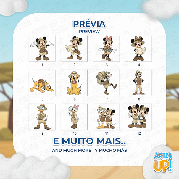 Kit Digital PNG Disney Mickey Safari 2