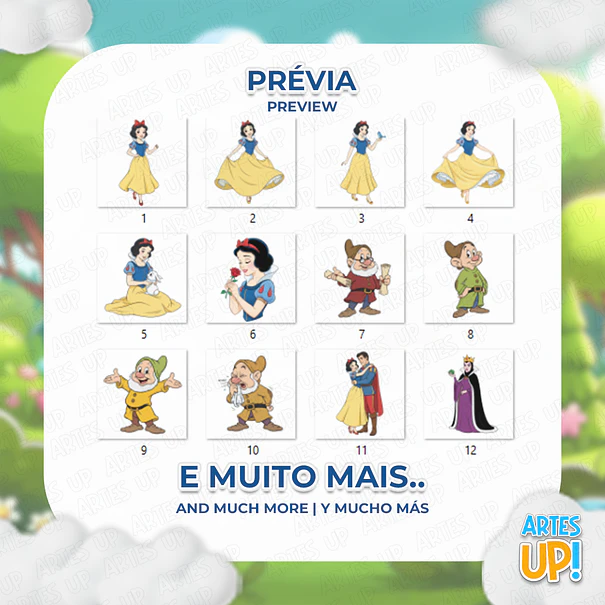 Kit Digital PNG Branca de Neve Clipart  2
