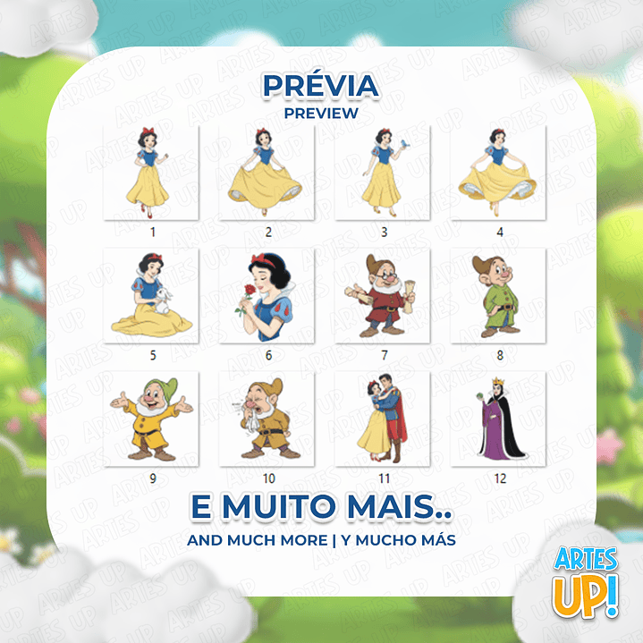 Kit digital PNG de Blancanieves 2