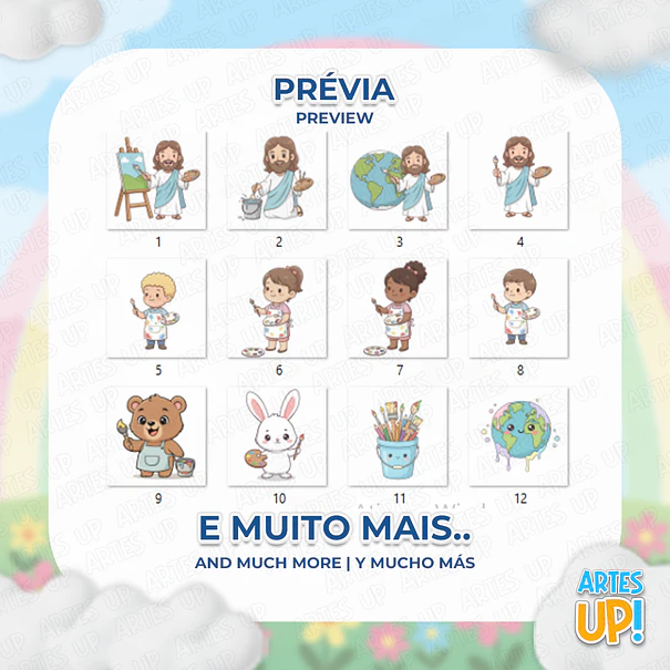 Kit Digital PNG Jesus O Maior Pintor do Mundo 2