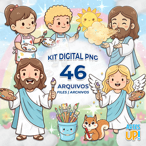 Kit PNG digital Jesús, el pintor más grande del mundo Clipart