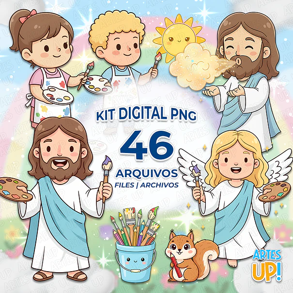 Kit Digital PNG Jesus O Maior Pintor do Mundo 1