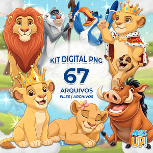 Kit digital de imágenes prediseñadas PNG de Simba El Rey León