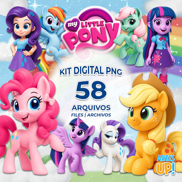 Kit Digital PNG My Little Pony 3D Clipart  1
