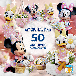 Kit digital PNG de Disney Minnie Daisy Garden