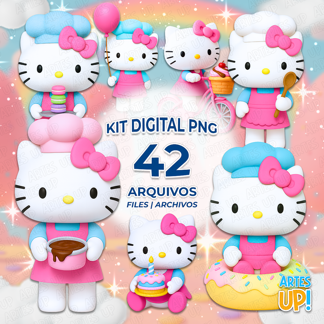 Kit Digital PNG Hello Kitty Mundo Doce Clipart  1