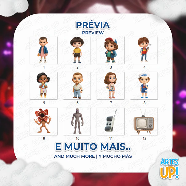 Kit Digital PNG Stranger Things Cute 3D 2