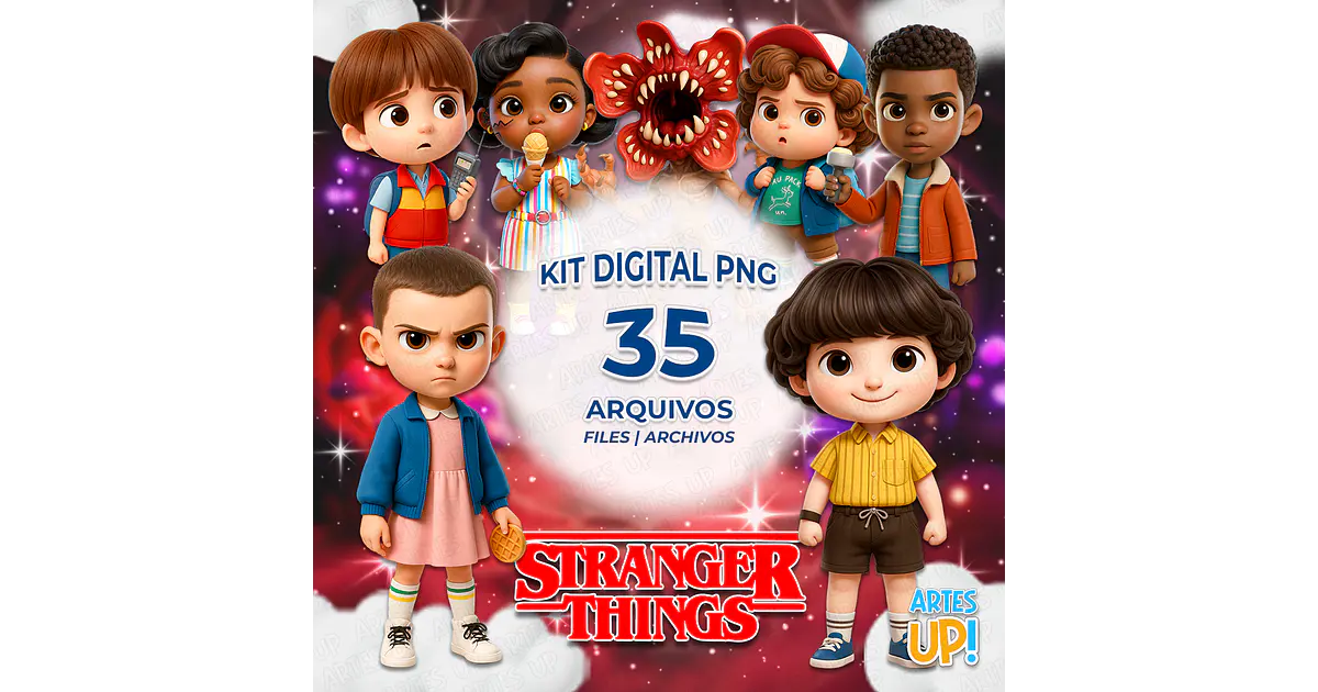 Digital Kit PNG Stranger Things Cute 3D Clipart