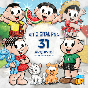 Kit PNG digital Clipart de acuarela de la pandilla de Mónica