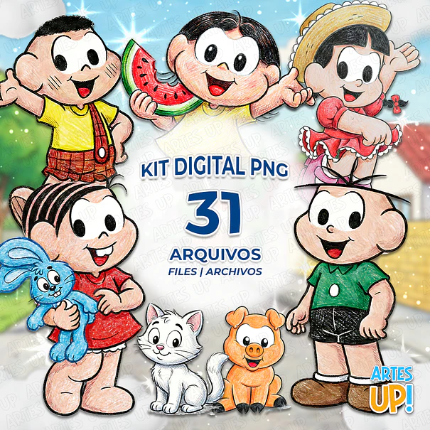 Digital PNG Kit Monica's Gang Watercolor Clipart 1