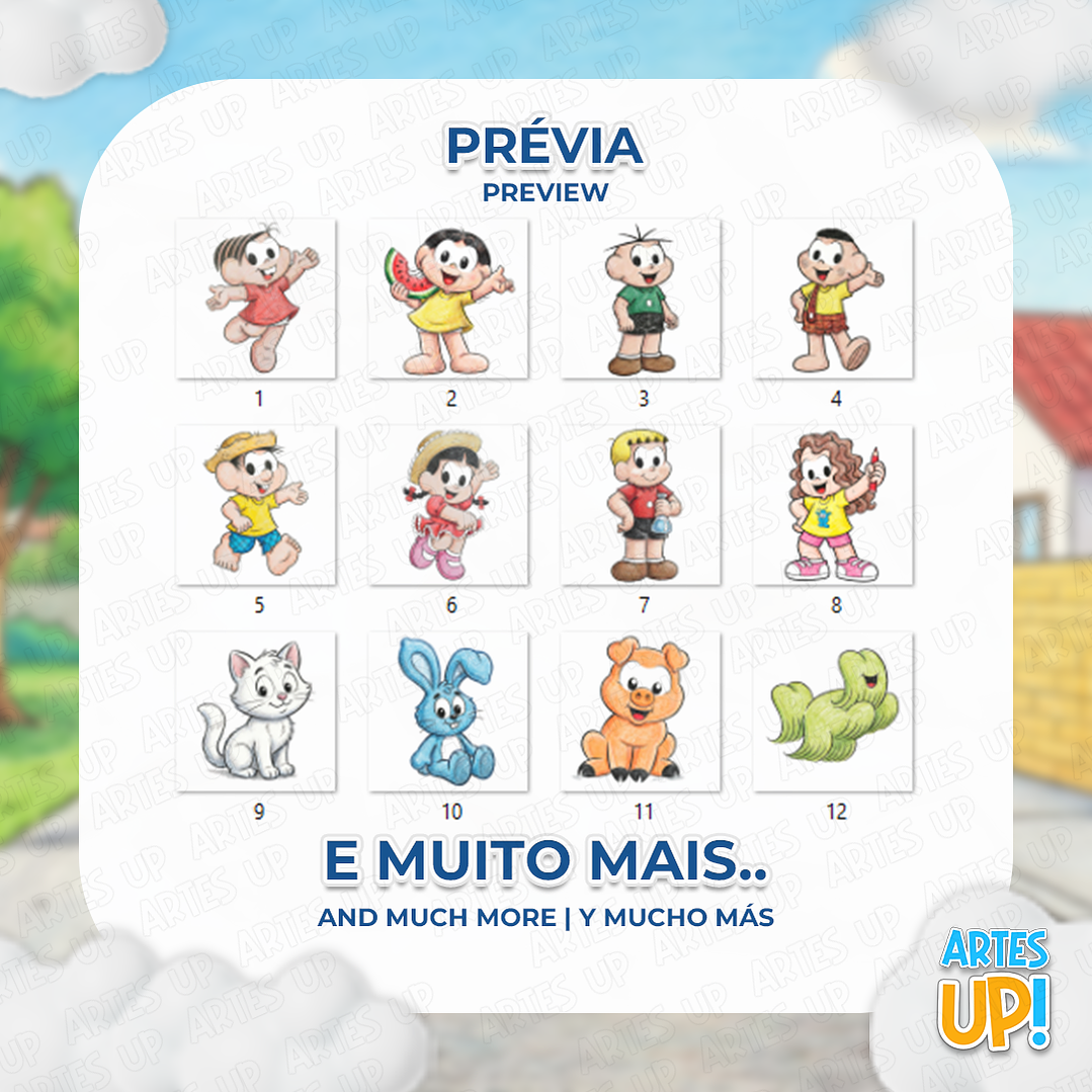 Kit PNG digital Clipart de acuarela de la pandilla de Mónica 2