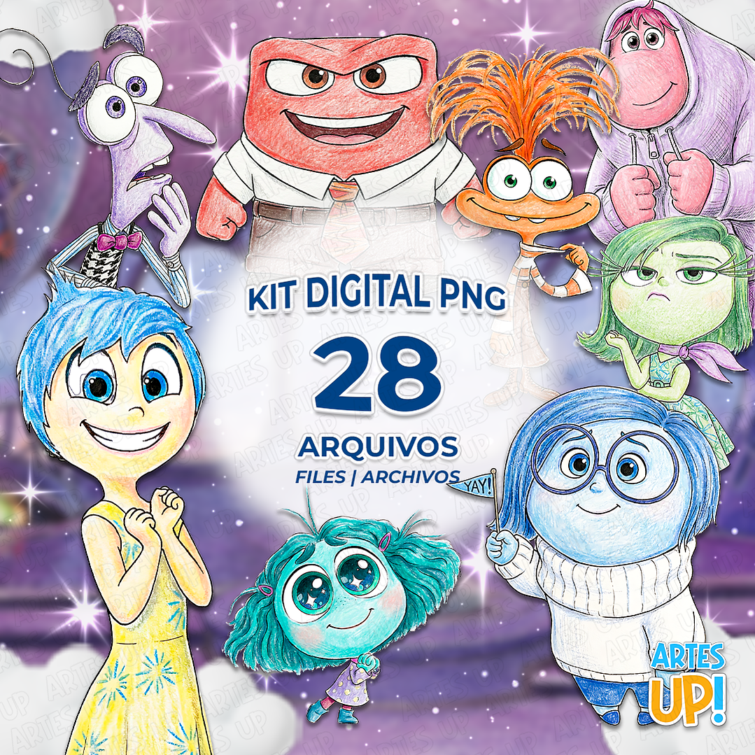 Kit PNG digital Clipart de acuarela de adentro hacia afuera 1