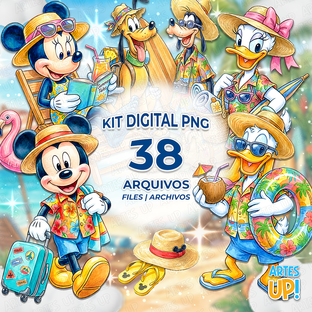 Kit digital de imágenes prediseñadas PNG de vacaciones de Disney 1