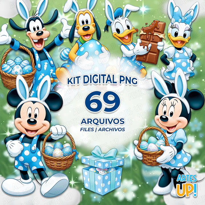 Kit Digital PNG Disney Páscoa Clipart  1
