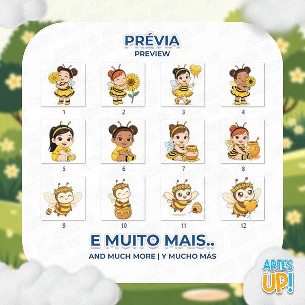 Digital PNG Kit Girls Bee Garden Clipart 2