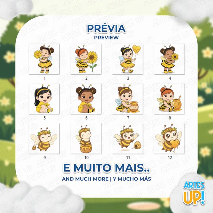 Kit Digital PNG Meninas Jardim de Abelha Clipart  2