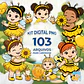 Kit Digital PNG Meninas Jardim de Abelha Clipart  - thumbnail 1