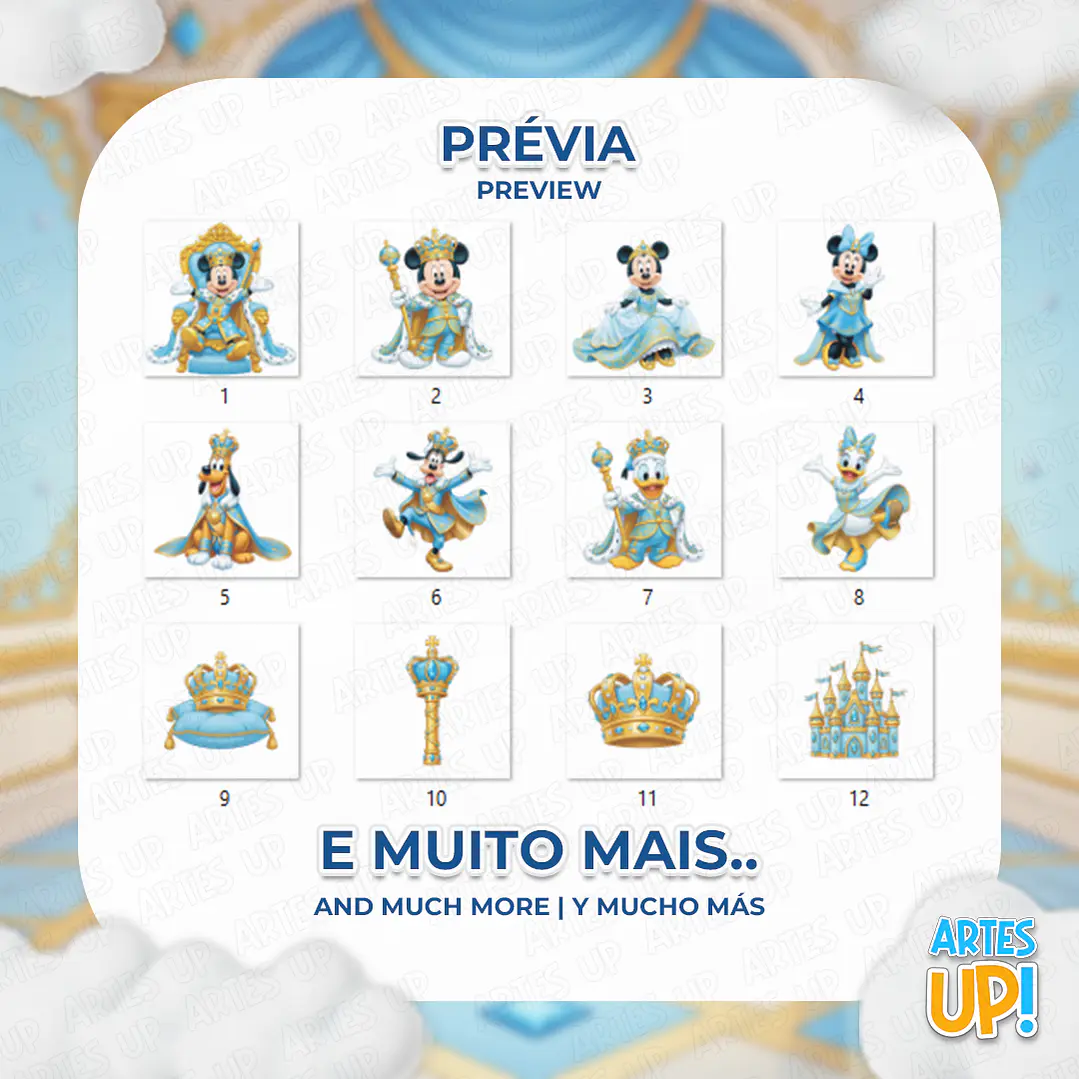 Kit Digital PNG Disney Realeza azul Clipart  2