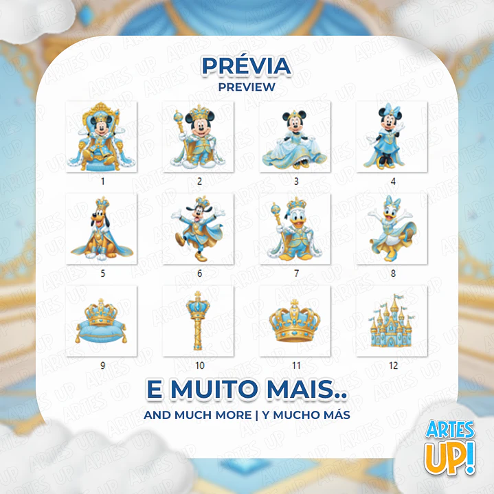 Kit Digital PNG Disney Realeza azul Clipart  2