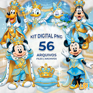 Kit Digital PNG Disney Realeza azul Clipart 