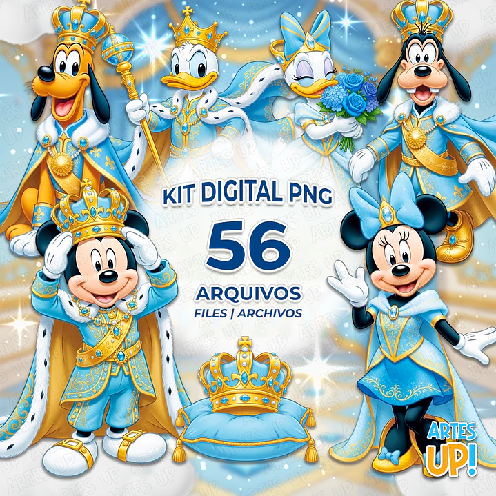 Kit Digital PNG Disney Realeza azul Clipart  1