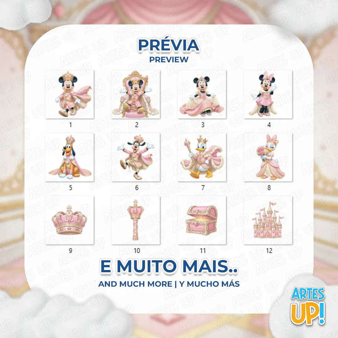 Kit Digital PNG Disney Realeza Rosa Clipart  2
