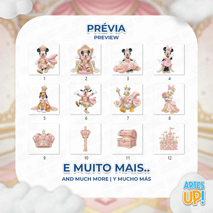 Kit Digital PNG Disney Realeza Rosa Clipart  2