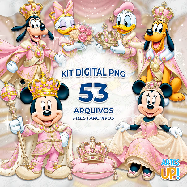 Disney Royalty Pink Clipart PNG Digital Kit 1