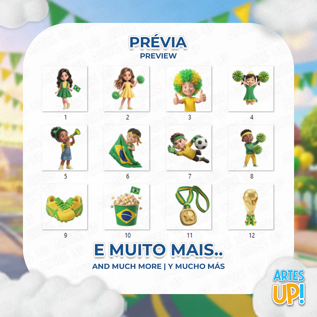 Kit Digital PNG Brasil Copa do Mundo Clipart  2
