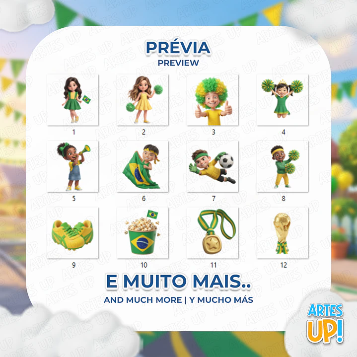 Kit Digital PNG Brasil Copa do Mundo Clipart  2