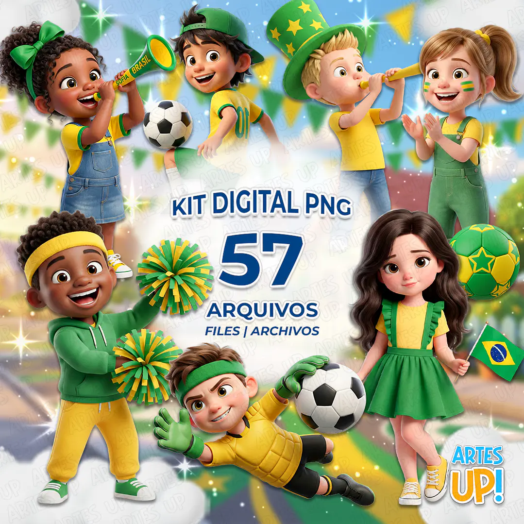Kit Digital PNG Brasil Copa do Mundo Clipart  1