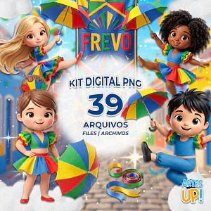 Kit Digital PNG Frevo Clipart 