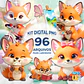 Kit Digital PNG Raposa Fofa Clipart  - thumbnail 1