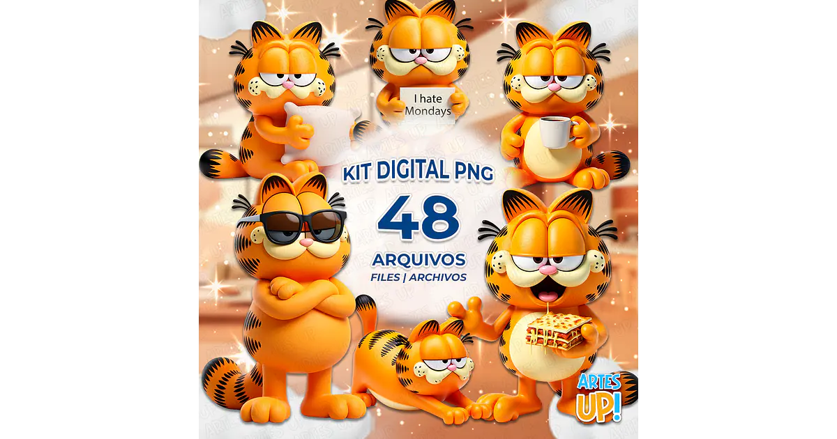 Garfield 3D Digital Kit PNG Clipart
