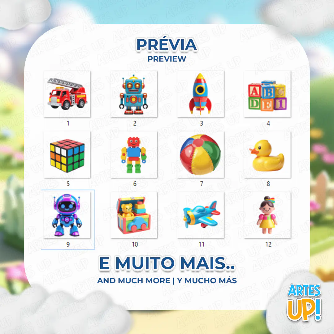 Kit Digital PNG Brinquedo de Criança Clipart  2