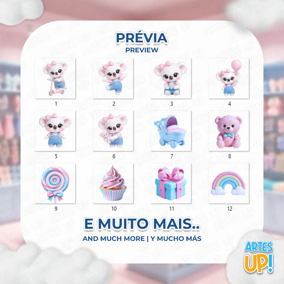 Kit Digital PNG Lilica Ripilica Cute 3D Clipart  2