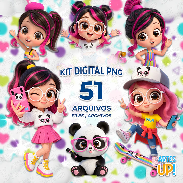 Kit Digital PNG Luluca 3D Clipart  1